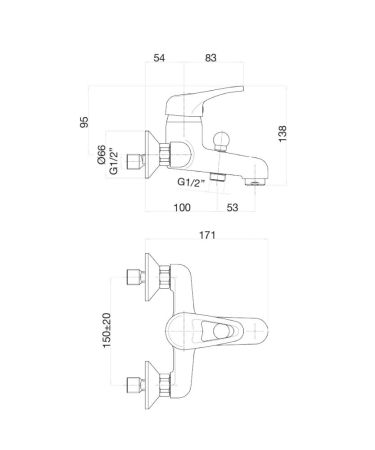 Смеситель для ванны Fiore PLANET 37CR1010, хром, артикул 37CR1010