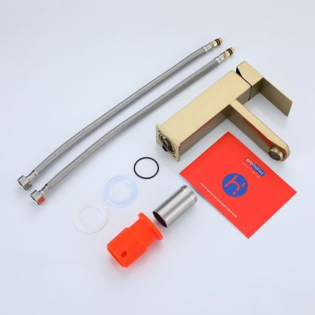 Смеситель для раковины Prohanss P30.10.03, золотой сатин, артикул P30.10.03