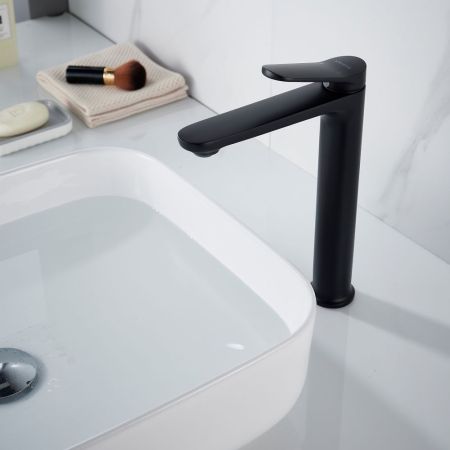 Смеситель для раковины высокий Shevanik S4311H, черный