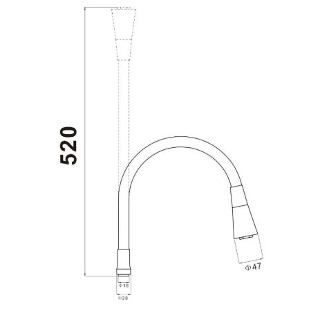 Гибкий излив для кухонного смесителя Savol S-MCG12, бежевый