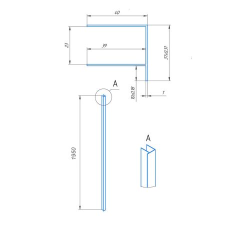 Профиль пристенный RGW A-11 (195мм), артикул 04271195-01