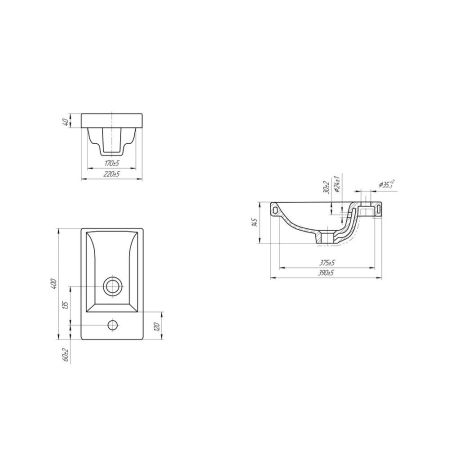 Раковина Cersanit Como S-UM-COM40/1, белый, артикул S-UM-COM40/1