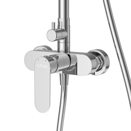 STYLUS-CD-NOP Душевая стойка со смесителем, черный матовый, артикул STYLUS-CD-NOP