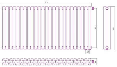 Отопительный радиатор ЭСТЕТ-11 н/ж EU50 500х1125 / 25 сек (ЗОЛОТО), артикул 03-0312-5025