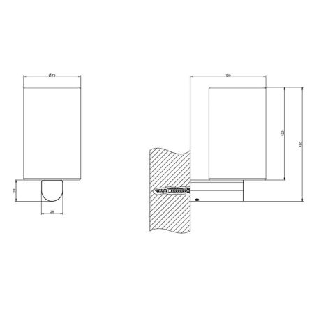 GESSI Rilievo Стакан настенный, цвет: nero XL, артикул 59507#299