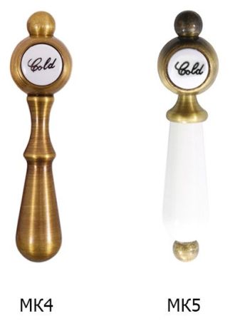 Смеситель для душа Rav Slezak Morava retro MK580.5SM бронзовый, с ручками МК5, артикул MK580.5SM