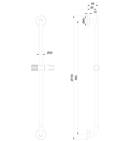Душевая штанга WONZON & WOGHAND, Черный матовый (WW-SL05-MB), артикул WW-SL05-MB