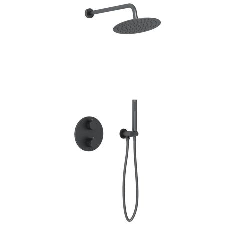 Душевой комплект VSFW-101TMB термостатический встраиваемый, двухрежимный, черный, артикул VSFW-101TMB