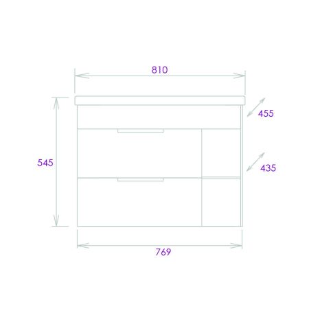 Тумба Onika Легран 80 подвесная, дуб галифакс (ум. Фостер 80 Пр.), артикул 108047