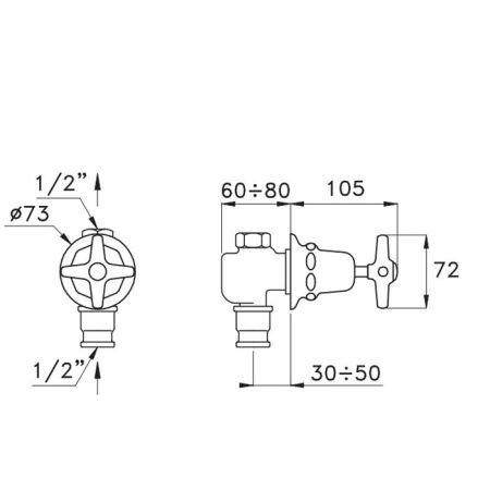 Stella Italica Запорный вентиль 0/156, цвет: хром