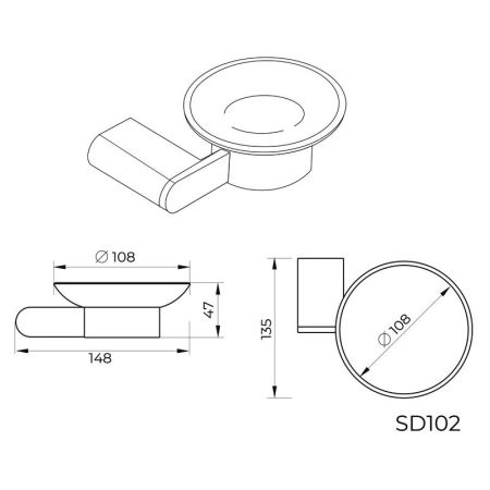 Мыльница Knotlor SD102GM, оружейная сталь, артикул SD102GM