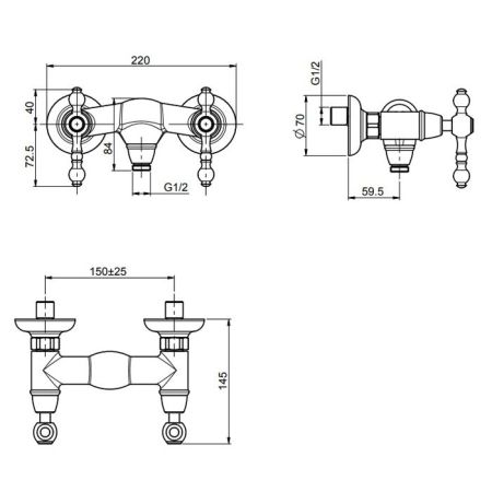 FIMA|Carlo Frattini Epoque Смеситель для душа внешнего монтажа, цвет хром, артикул F5055/1CR
