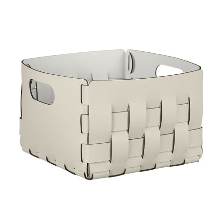 ADJ Корзинка Bottega, 25x25xH20 см., цвет: панна котта/белый, артикул 1044.16/10