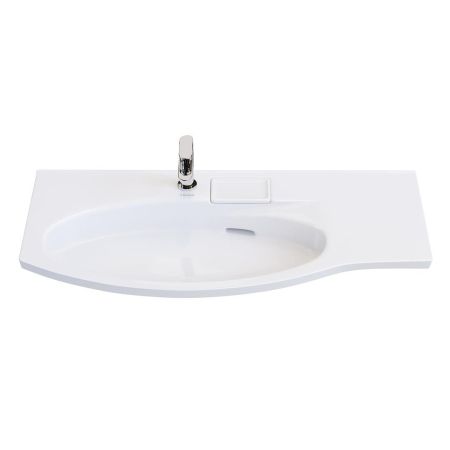 Раковина RIVA мебельная левая с крепежом 100, белая глянцевая, артикул RV.wb.100Lh