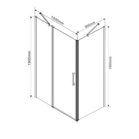 Душевой уголок Vincea Orta 100х90 VSR-1O9010CL профиль Хром стекло прозрачное, артикул VSR-1O9010CL