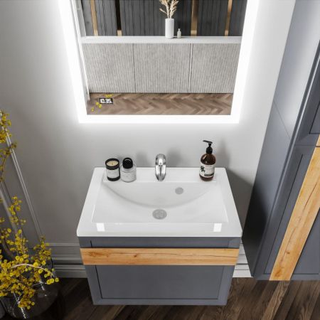 Комплект мебели для ванной Бриклаер БЕРЛИН 70SD, оникс серый, артикул БЕРЛИН 70SD