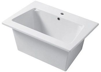 DС Landscape MAXI, накладная и встраиваемая постирочная раковина 71х51хh34 см, c 1 отверстием, цвет белый глянцевый