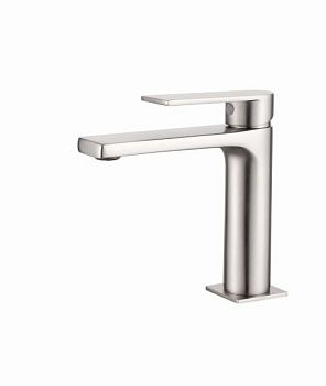 AQG Alpha, однорычажный смеситель для раковины без донного клапана, цвет никель сатин (PVD)