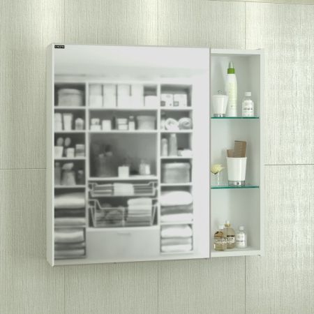 Универсальный зеркальный шкаф "Дублин 75" л/пр