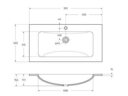 Мебель для ванной комнаты BELBAGNO ETNA-H60-900, артикул ETNA-H60-900-2C-SO-RN-P