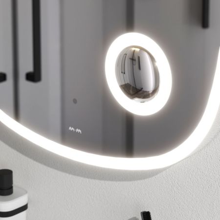 M8FMOX0653SA Func, Зеркало настенное с контурной LED-подсветкой, ИК сенсором и косметическим зеркало, артикул M8FMOX0653SA
