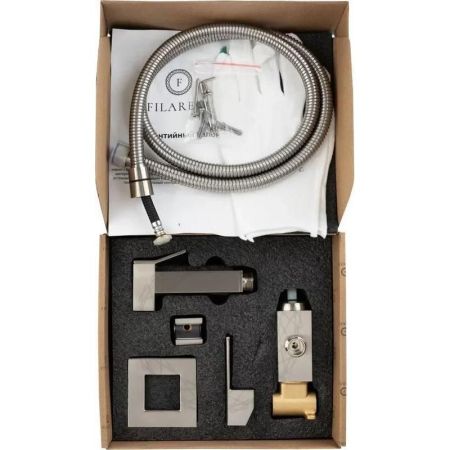 Гигиенический душ со смесителем встраиваемый FILARETE Fing FL101NK, никель