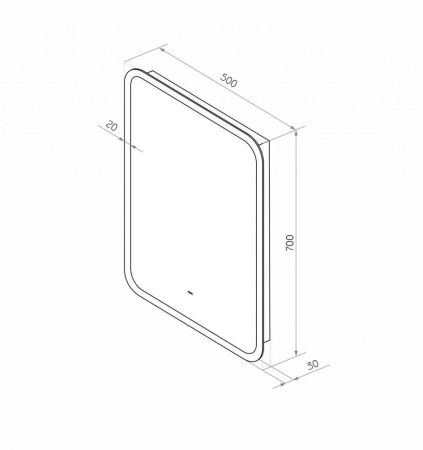 Зеркало с подсветкой ART&MAX Messina AM-Mes-500-700-DS-F, артикул AM-Mes-500-700-DS-F