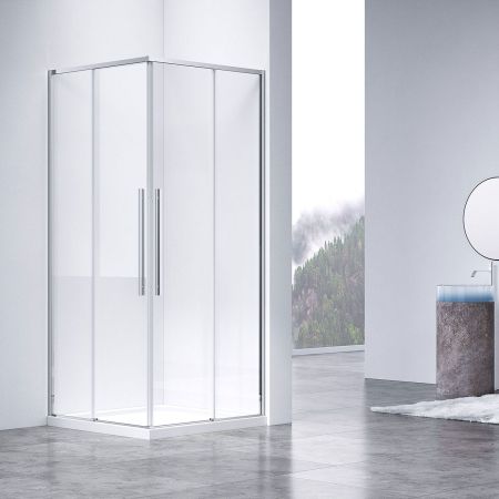 Душевой уголок Slim-N VSS-4SN9010CL, 1000*900, хром, стекло прозрачное, артикул VSS-4SN9010CL