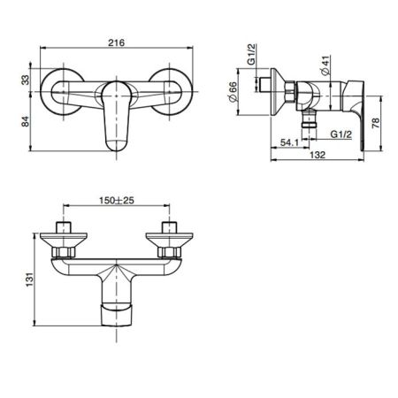 Fima Carlo Frattini Serie 22 Смеситель для душа, настенный, цвет: хром, артикул F3835/1CR