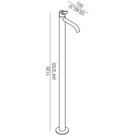 Agape Square Смеситель для раковины напольный, высота: 112см, излив: 15см, цвет: глянец, артикул ARUB1096A