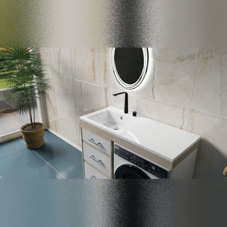 Раковина над стиральной машиной Maretti UM13SM22-844, белая, артикул UM13SM22-844