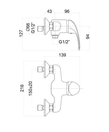 Смеситель для душа Fiore MAX 32CR1230, хром, артикул 32CR1230