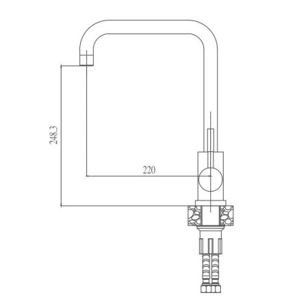 Смеситель для кухни Haiba HB70304-4, сталь