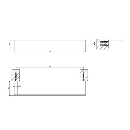 Gessi Rettangolo Полотенцедержатель 30см, цвет: Gold CCP, артикул 20897#080