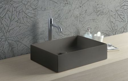 Disegno ceramica Slim, накладная прямоугольная раковина 50х38хh12 см, цвет beaver, артикул SS05038055