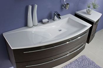 Puris Crescendo, тумба под раковину 1200 мм левая, цвет черный структурный