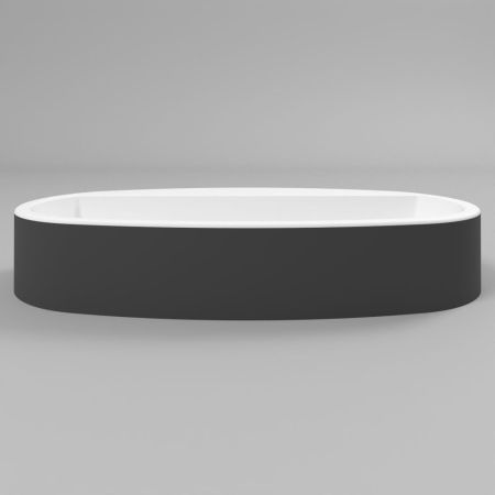 Умывальник WHITECROSS Obsidian D 65x37 (черный/белый мат) иск. камень, артикул 0736.065037.20100