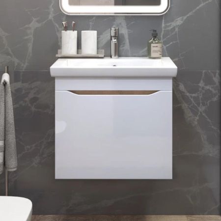 Тумба с раковиной подвесная VIGO Grani 057 дуб золотой, 60 см, артикул 057 дуб золотой-com