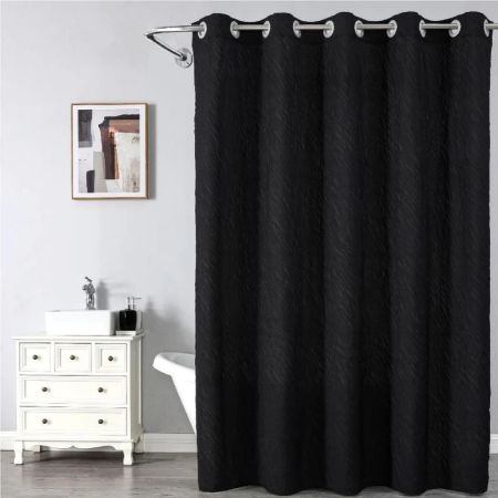 Штора для ванной комнаты Savol SK-FH1820E, черный, артикул SK-FH1820E