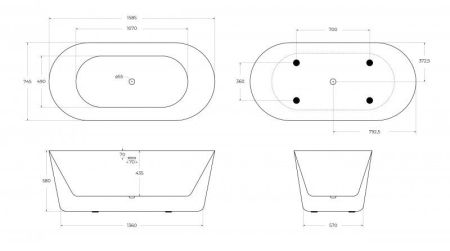 Акриловая ванна BELBAGNO BB306-1775, артикул BB306-1775
