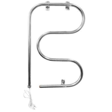 Электрический полотенцесушитель Domoterm E-образный DMT 104-25 44*70 EK L Хром, артикул DMT104-2544*70EKL