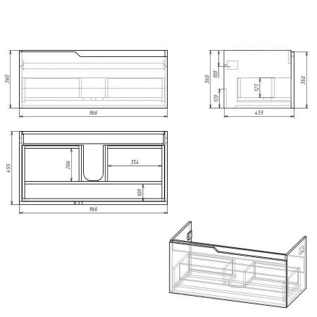 Тумба Hella 100, белый лак, артикул OW24.06.00