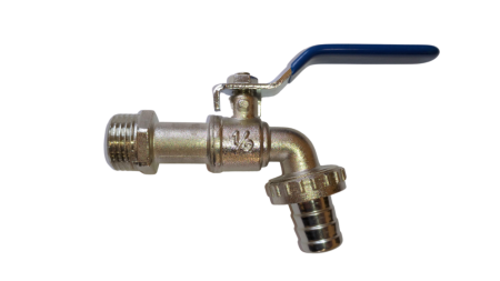 Кран шаровой со штуцером 1/2" VN-CN12 водоразборный никилированный ручка, артикул VN-CN12