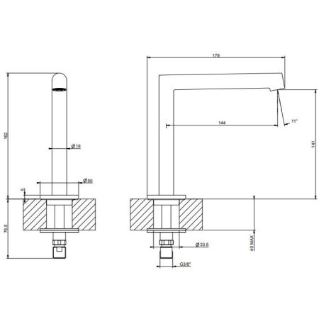 GESSI INGRANAGGIO Излив отдельностоящий, цвет Black Metal Brushed PVD, артикул 63321#707