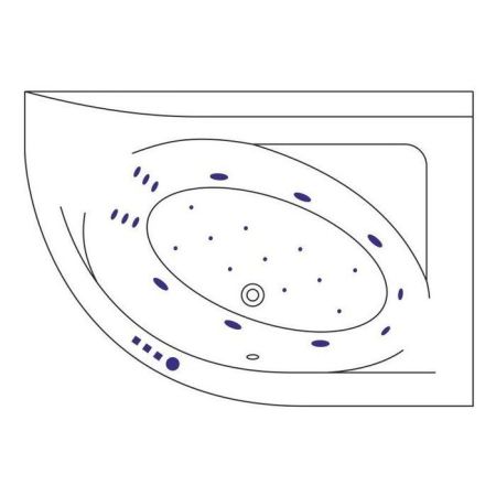 Ванна EXCELLENT Aquarella 170x110 (правая) "ULTRA" (хром), артикул WAEX.ARP17.ULTRA.CR