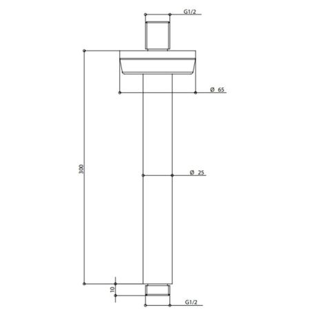 BONGIO Держатель верхнего душа 300 мм., потолочный, цвет черный матовый, артикул 804NE30PR