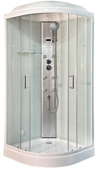 Душевая кабина Royal Bath RB 100HKST-WT  (белое/прозрачное) стекло 6мм с хамамом