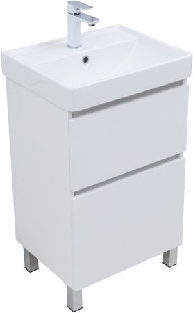 Тумба под раковину Aquanet Вега 50 напольная, белый глянец, артикул 00344120