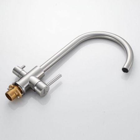 Смеситель для кухни с подключением фильтра воды Raffine F108L, сатин, артикул F108L