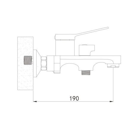 Смеситель для ванны Shevanik S6202, хром